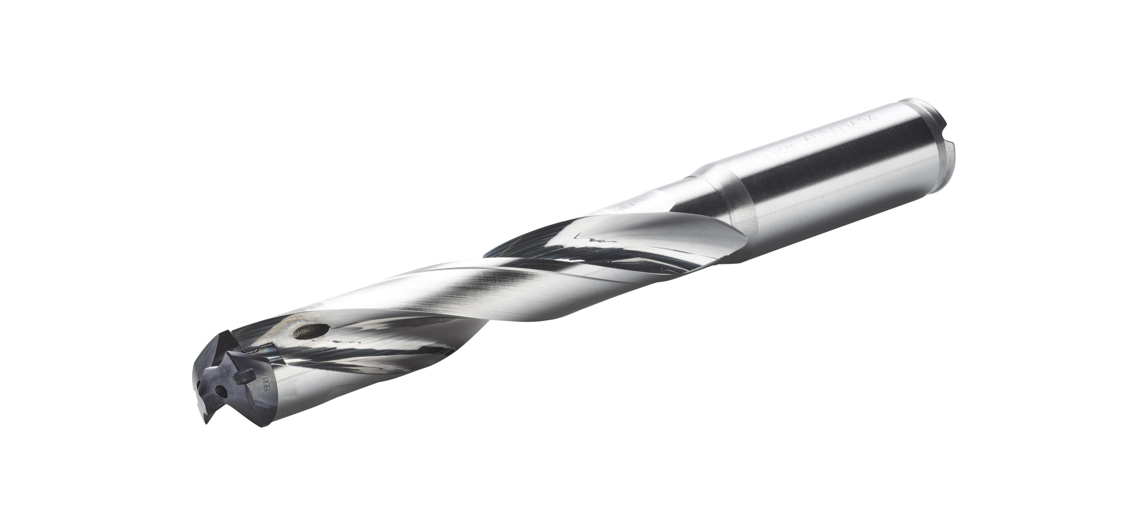 The FS in Kennametal’s KenTIP FS system stands for “full solid” front. The modular drill line offers a range of tip geometries and covers hole sizes from 6 to 26 millimeters in steel, stainless steel and cast iron. (Image courtesy of Kennametal)